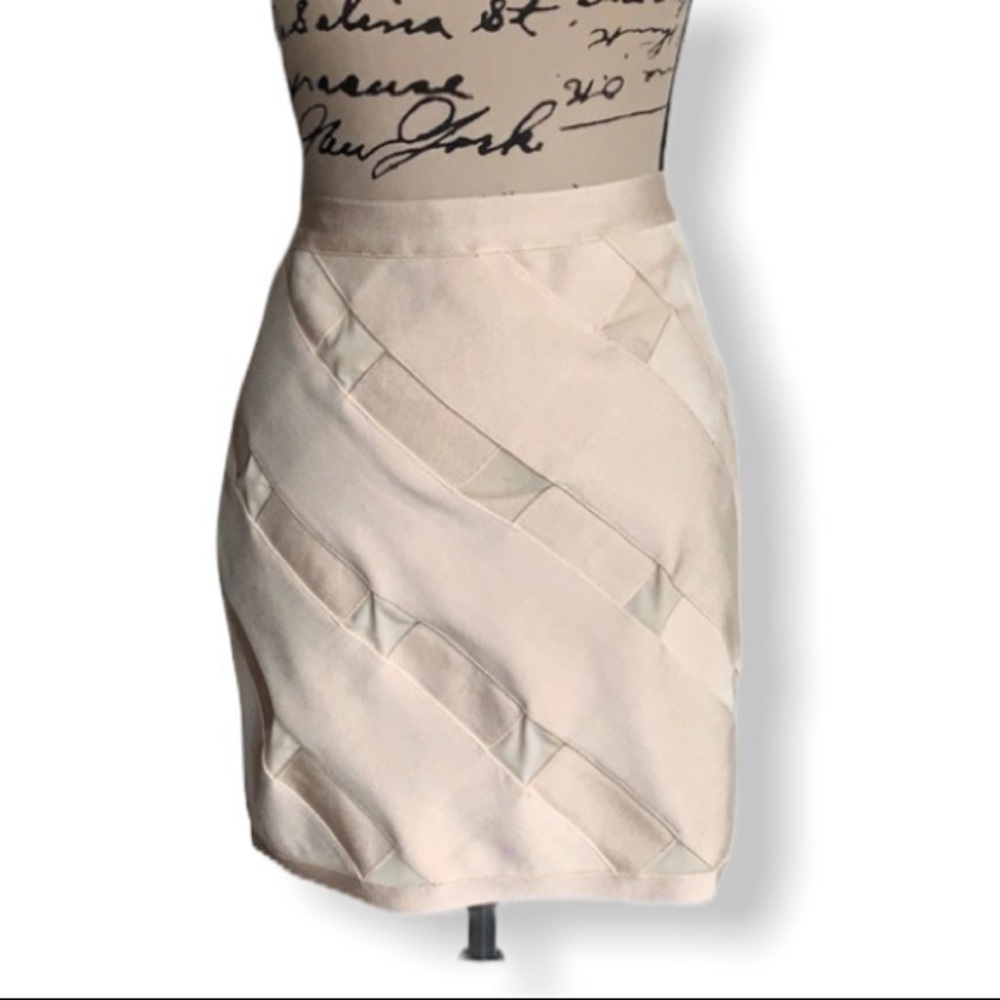 ASOS Mini Bandage Skirt Neutral Nude Size Large